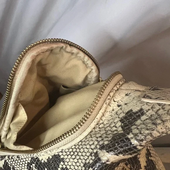 ALEXIS HUDSON Designer Snake Skin Leather Large handbag Two Zipper Closure - Picture 5 of 13